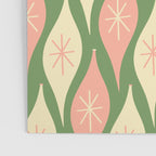 Mid Century Modern Atomic Christmas Abstract Ornaments Blush Pink and Vintage Green Pattern Poster Gallery Image 3