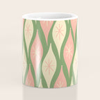 Mid Century Modern Atomic Christmas Abstract Ornaments Blush Pink and Vintage Green Pattern Coffee Mug Gallery Image 4