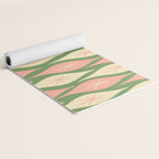 Mid Century Modern Atomic Christmas Abstract Ornaments Blush Pink and Vintage Green Pattern Yoga Mat Gallery Image 2