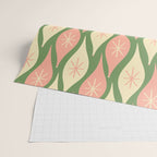 Mid Century Modern Atomic Christmas Abstract Ornaments Blush Pink and Vintage Green Pattern Wrapping Paper Gallery Image 2
