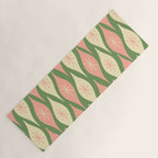 Mid Century Modern Atomic Christmas Abstract Ornaments Blush Pink and Vintage Green Pattern Yoga Mat Gallery Image 1