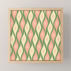 Mid Century Modern Atomic Christmas Abstract Ornaments Blush Pink and Vintage Green Pattern Mini Art Print Gallery Image 1