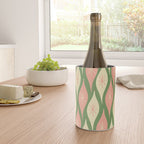 Mid Century Modern Atomic Christmas Abstract Ornaments Blush Pink and Vintage Green Pattern Wine Chiller Gallery Image 4
