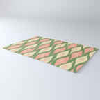 Mid Century Modern Atomic Christmas Abstract Ornaments Blush Pink and Vintage Green Pattern Rug Gallery Image 3