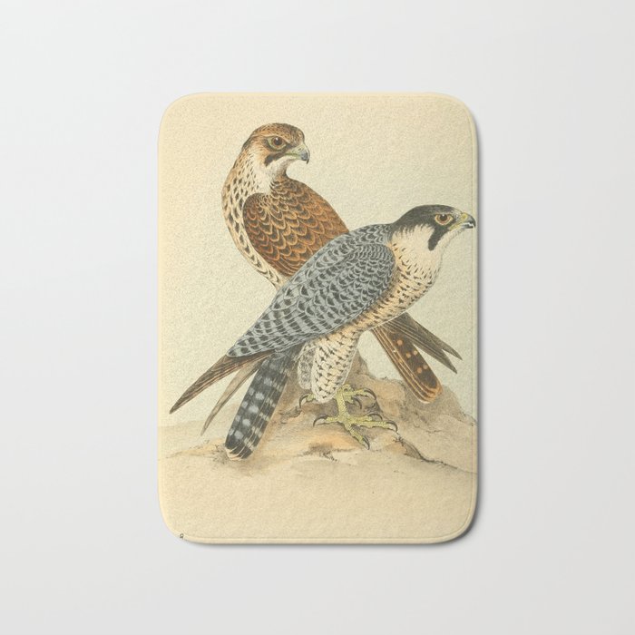 Peregrine Falcon by Henry Leonard Meyer, 1853 (benefitting The Nature Conservancy) Bath Mat Gallery Image 1
