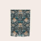 Spring Song - Dark Teal Birds and Floral Print Wall Hanging Gallery Image 1