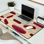 Modern burgundy gold watercolor brushstrokes Desk Mat Gallery Image 2
