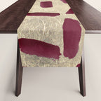 Modern burgundy gold watercolor brushstrokes Table Runner Gallery Image 1
