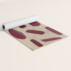 Modern burgundy gold watercolor brushstrokes Yoga Mat Gallery Image 2