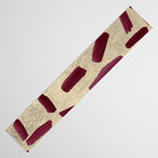 Modern burgundy gold watercolor brushstrokes Table Runner Gallery Image 3