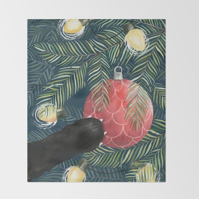 Here Comes Santa Claws Throw Blanket Gallery Image 2