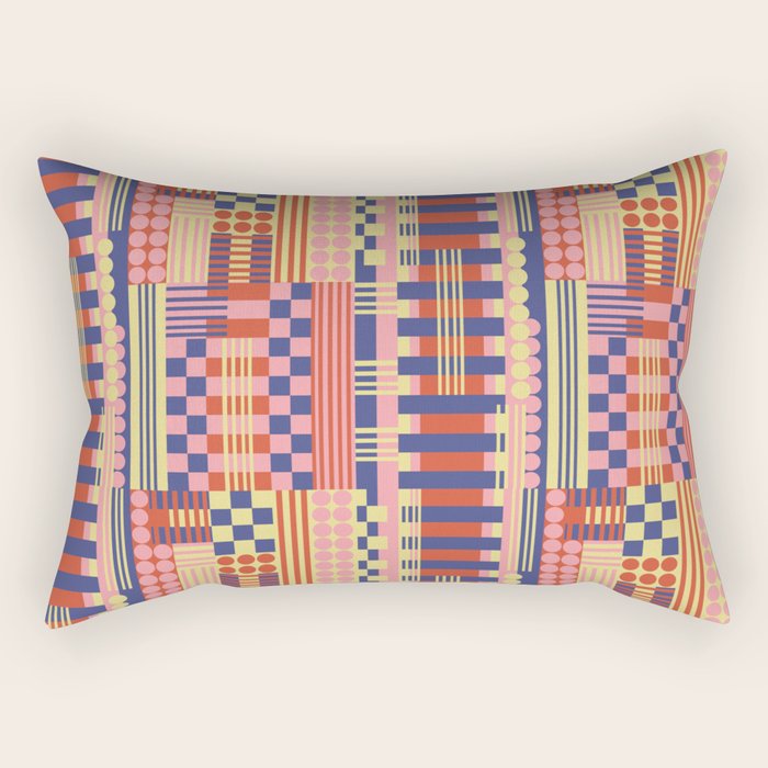 Geometric Composition Colorful Rectangular Pillow Gallery Image 1