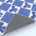 Elegant Blue Bow Checkerboard Pattern - Perfect for Winter and Holiday Themes Rug Gallery Image 4