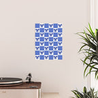 Elegant Blue Bow Checkerboard Pattern - Perfect for Winter and Holiday Themes Poster Gallery Image 2