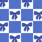 Elegant Blue Bow Checkerboard Pattern - Perfect for Winter and Holiday Themes Coffee Mug Gallery Image 2