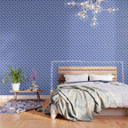 Elegant Blue Bow Checkerboard Pattern - Perfect for Winter and Holiday Themes Wallpaper Gallery Image 3