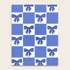 Elegant Blue Bow Checkerboard Pattern - Perfect for Winter and Holiday Themes Notebook Gallery Image 4