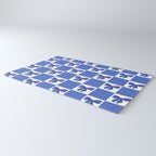 Elegant Blue Bow Checkerboard Pattern - Perfect for Winter and Holiday Themes Rug Gallery Image 3