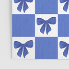 Elegant Blue Bow Checkerboard Pattern - Perfect for Winter and Holiday Themes Poster Gallery Image 3