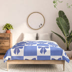 Elegant Blue Bow Checkerboard Pattern - Perfect for Winter and Holiday Themes Comforter Gallery Image 3