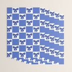 Elegant Blue Bow Checkerboard Pattern - Perfect for Winter and Holiday Themes Wrapping Paper Gallery Image 3
