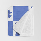 Elegant Blue Bow Checkerboard Pattern - Perfect for Winter and Holiday Themes Throw Blanket Gallery Image 3