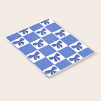 Elegant Blue Bow Checkerboard Pattern - Perfect for Winter and Holiday Themes Notebook Gallery Image 2