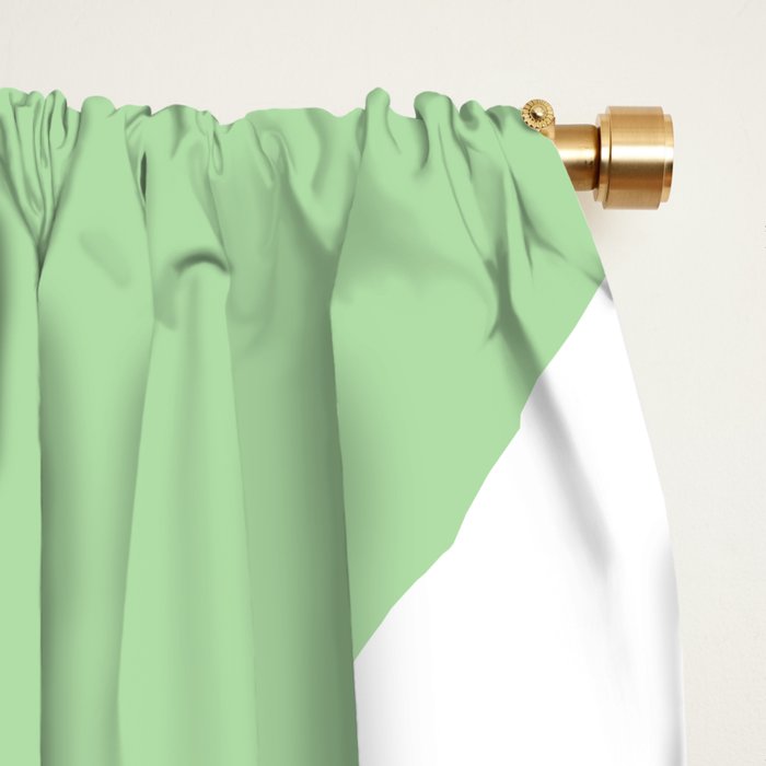 Modern Retro Liquid Swirl Abstract Pattern in Light Matcha Tea Green and White Window Curtain Gallery Image 2