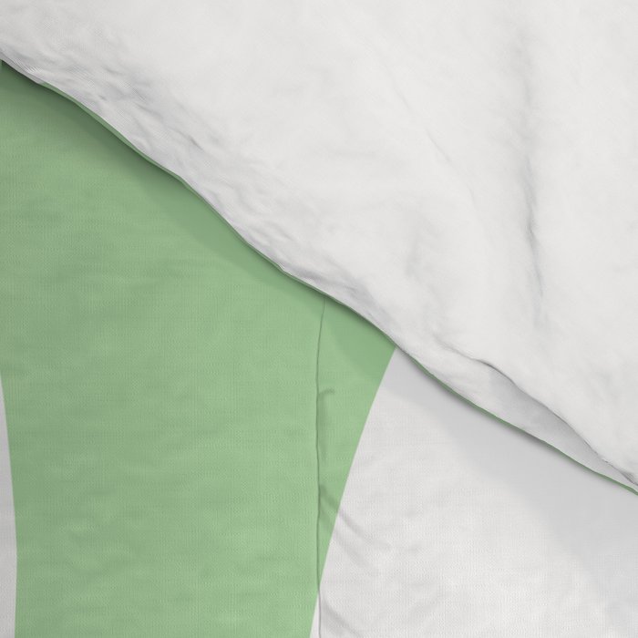 Modern Retro Liquid Swirl Abstract Pattern in Light Matcha Tea Green and White Comforter Gallery Image 4