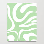 Modern Retro Liquid Swirl Abstract Pattern in Light Matcha Tea Green and White Notebook Gallery Image 4