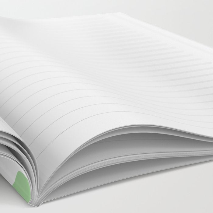 Modern Retro Liquid Swirl Abstract Pattern in Light Matcha Tea Green and White Notebook Gallery Image 2