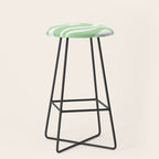 Modern Retro Liquid Swirl Abstract Pattern in Light Matcha Tea Green and White Stool Gallery Image 1