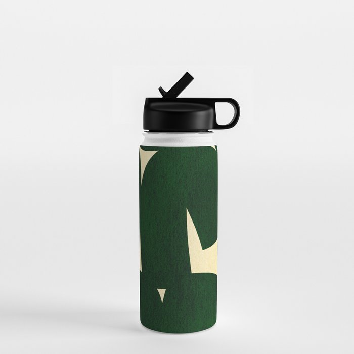 Green Black abstract shapes N03 Water Bottle Gallery Image 1