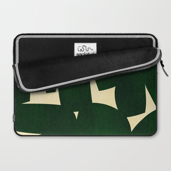 Green Black abstract shapes N03 Laptop Sleeve Gallery Image 2