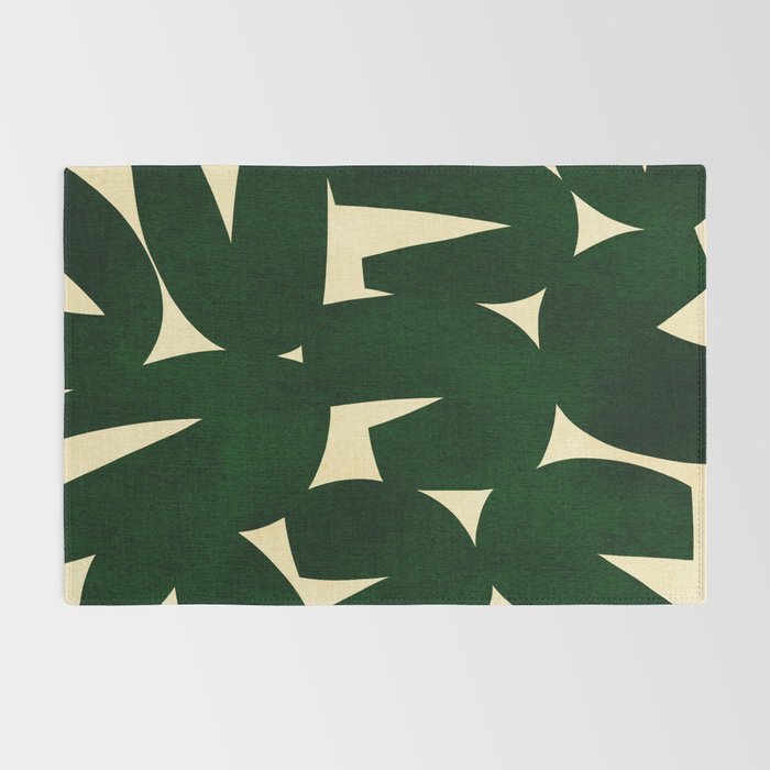 Green Black abstract shapes N03 Rug Gallery Image 2