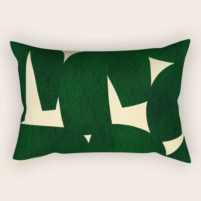 Green Black abstract shapes N03 Rectangular Pillow Gallery Image 1