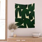 Green Black abstract shapes N03 Wall Tapestry Gallery Image 2