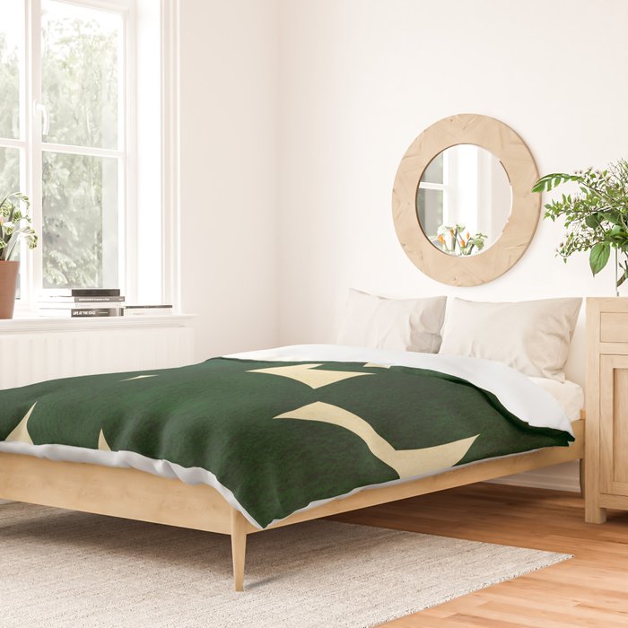 Green Black abstract shapes N03 Duvet Cover Gallery Image 2