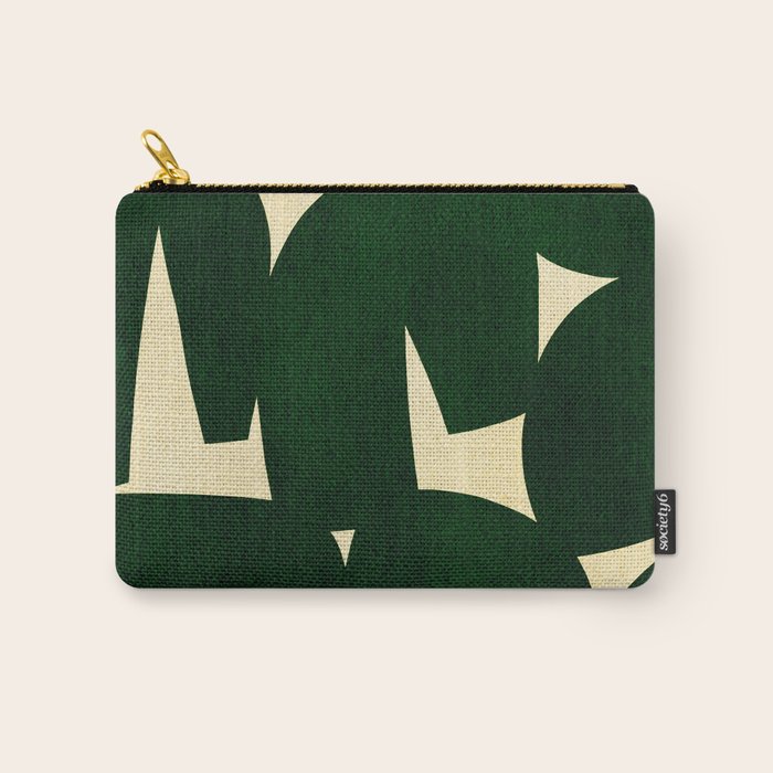 Green Black abstract shapes N03 Carry All Pouch Gallery Image 1
