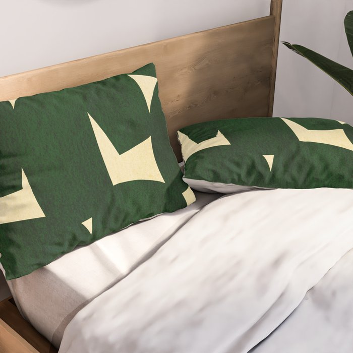 Green Black abstract shapes N03 Pillow Sham Gallery Image 2