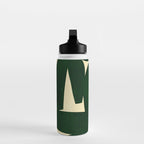 Green Black abstract shapes N03 Water Bottle Gallery Image 3
