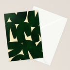 Green Black abstract shapes N03 Stationery Card Gallery Image 2
