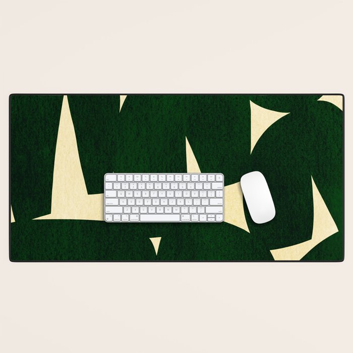 Green Black abstract shapes N03 Desk Mat Gallery Image 1