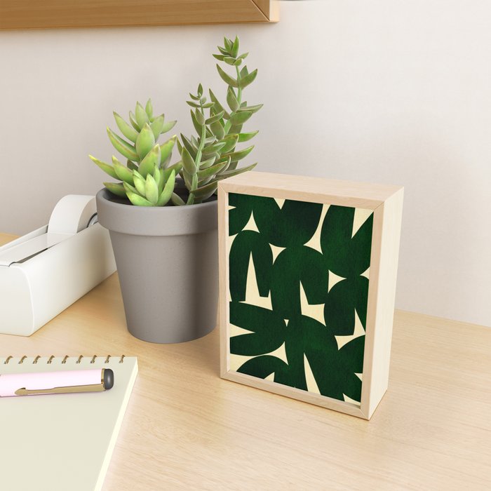 Green Black abstract shapes N03 Mini Art Print Gallery Image 2