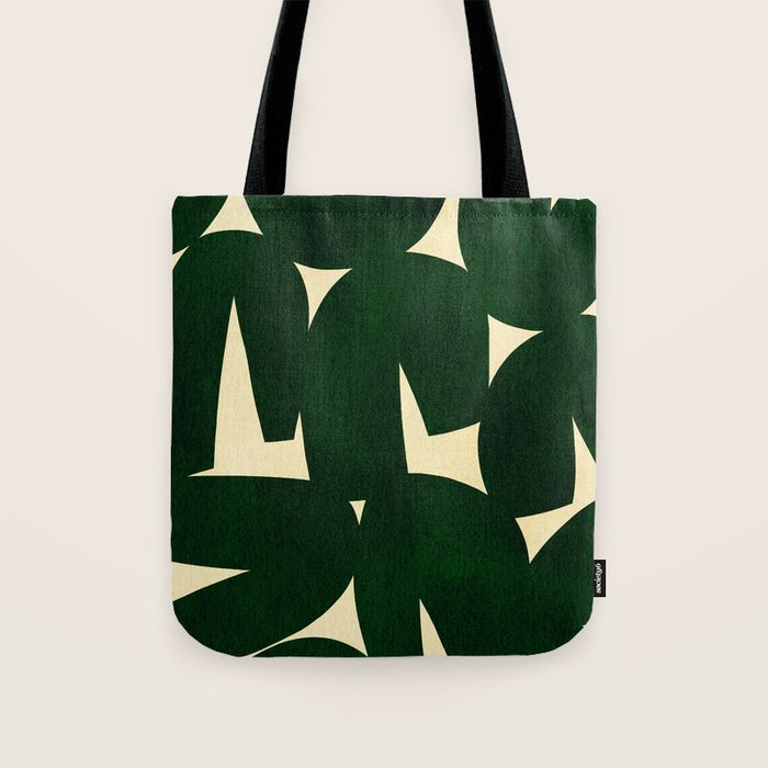 Green Black abstract shapes N03 Tote Bag Gallery Image 1