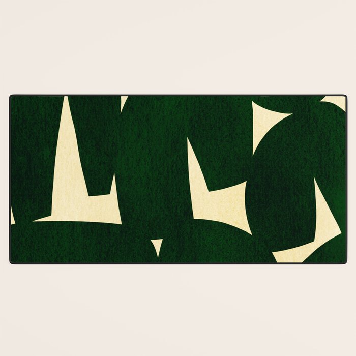 Green Black abstract shapes N03 Desk Mat Gallery Image 3