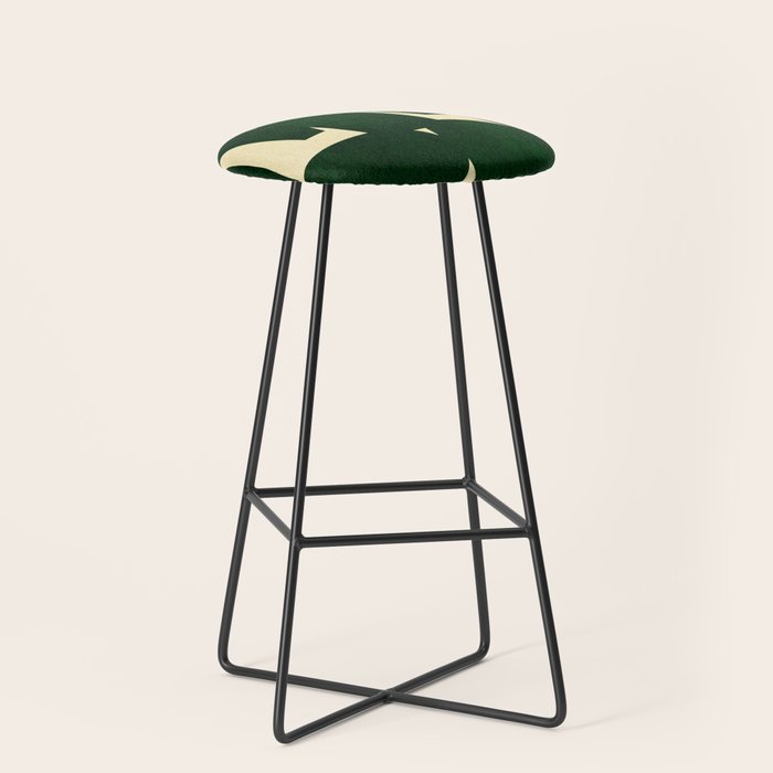 Green Black abstract shapes N03 Stool Gallery Image 1