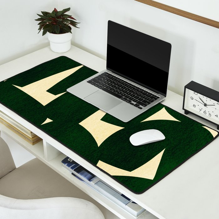 Green Black abstract shapes N03 Desk Mat Gallery Image 2