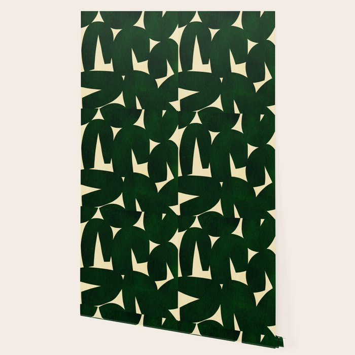 Green Black abstract shapes N03 Wallpaper Gallery Image 2