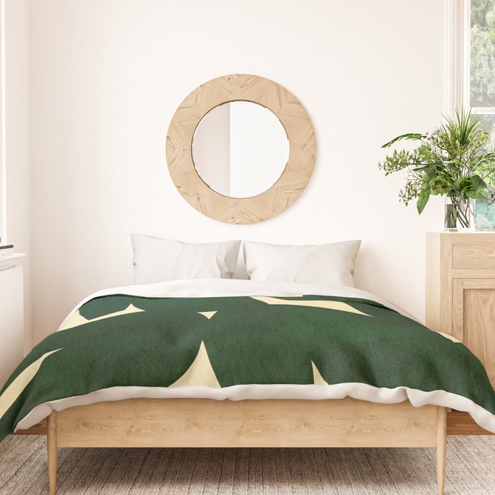 Green Black abstract shapes N03 Duvet Cover Gallery Image 3